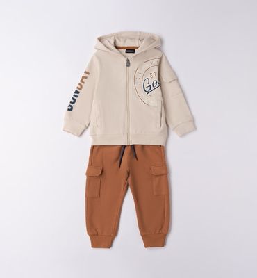 Sarabanda Set tuta Zip Ecrù bambino