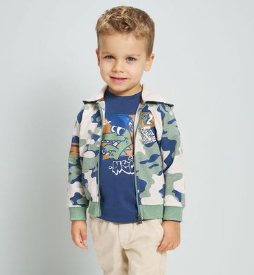 Sarabanda felpa zip Panna Verde bambino