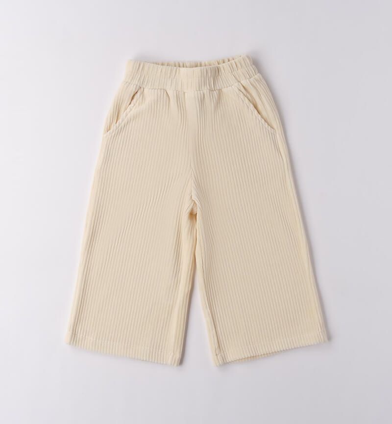 Sarabanda pantalone palazzo velluto Beige bambina
