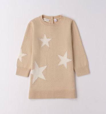 Sarabanda abito Tricot stelle Beige bambina