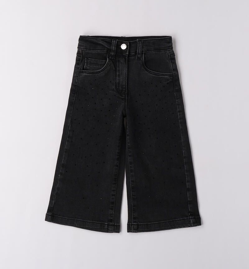 Sarabanda pantalone palazzo Jeans Nero bambina