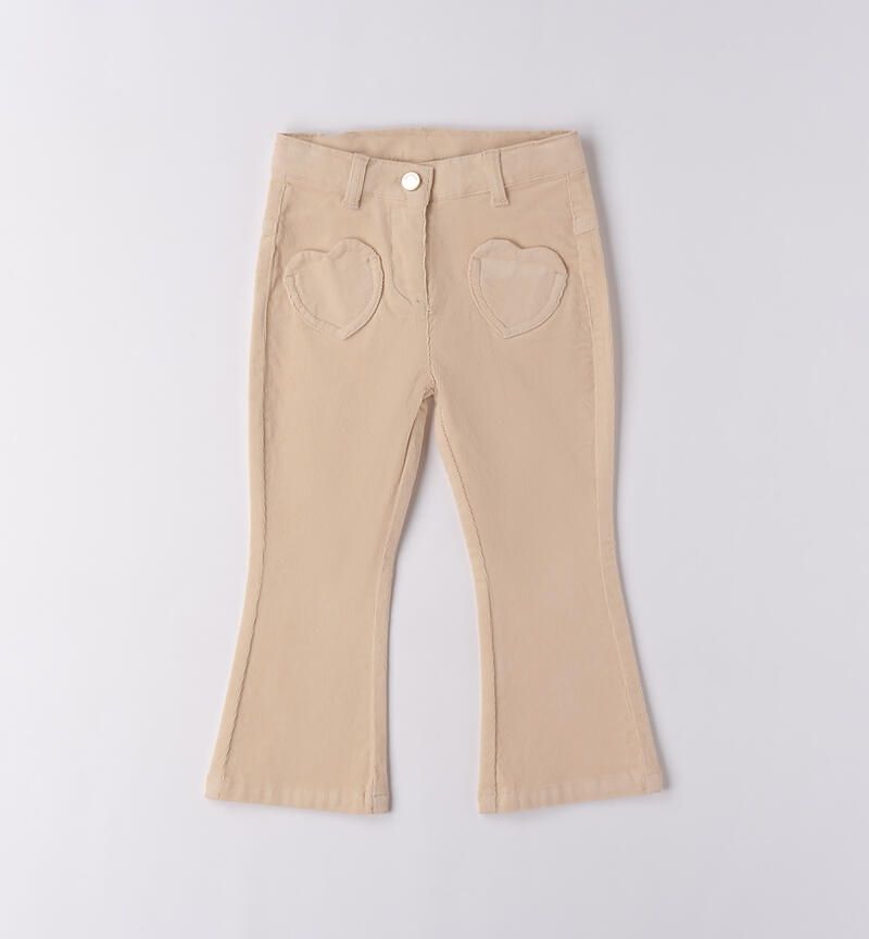 Sarabanda pantalone velluto Beige bambina