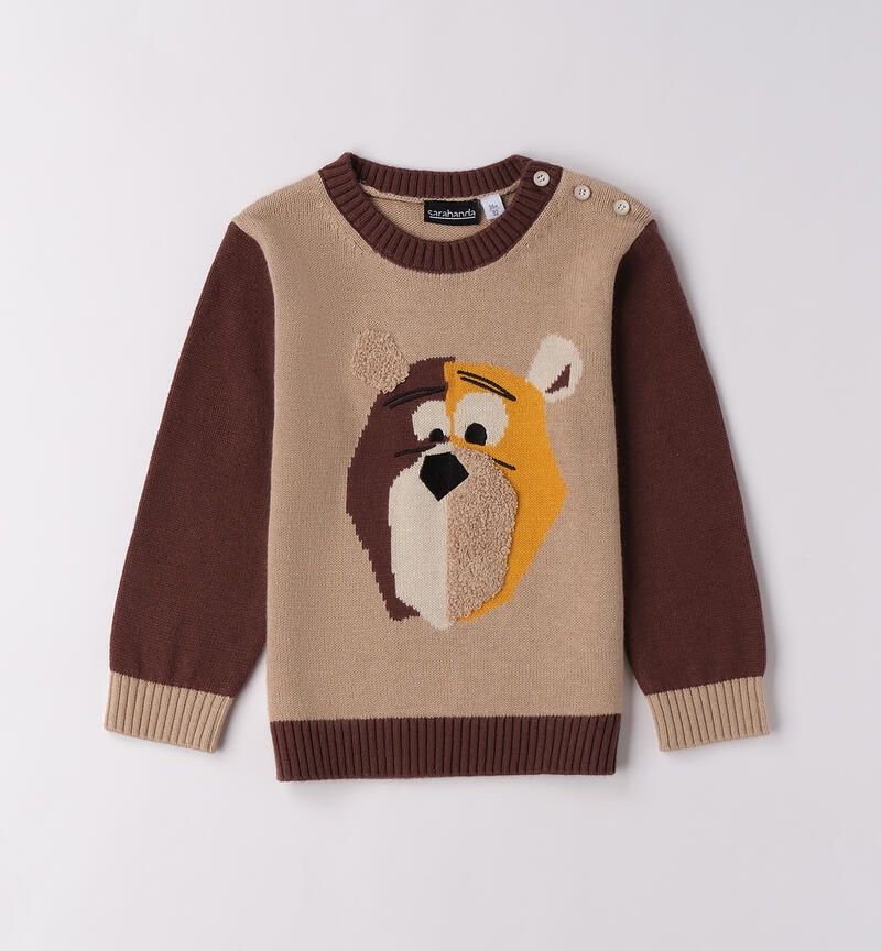 Sarabanda maglione Orso Beige bambino