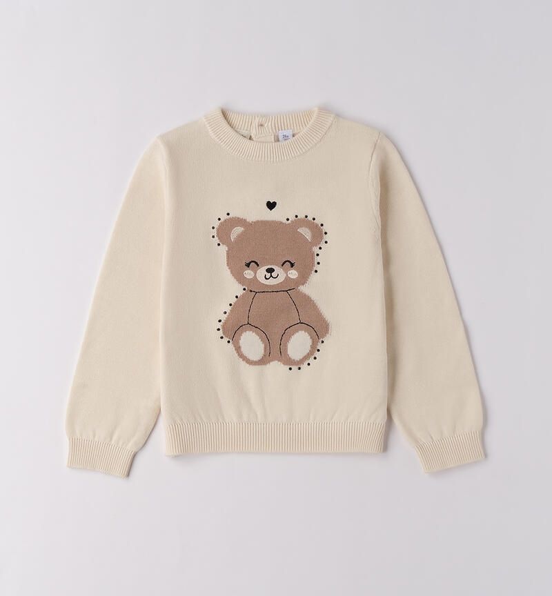 Sarabanda maglione Orso Crema bambina