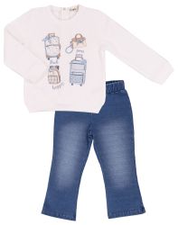 EMC Set felpa Denim Panna bambina