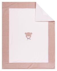 EMC coperta ciniglia imbottita Orso panna neonato, 100x100 cm