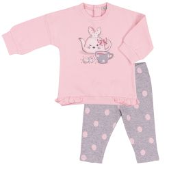 EMC completo felpa Pois Grigio Rosa neonata