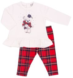 EMC completo felpa e leggings Tartan neonata