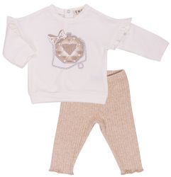 EMC completo felpa e leggings Beige neonata
