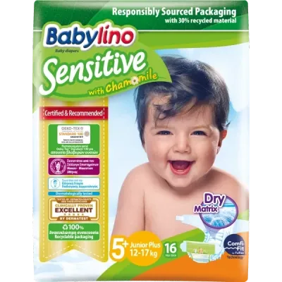 Babylino Pannolini Junior Tg.5+ da 12 a 17 Kg, 16 Pz