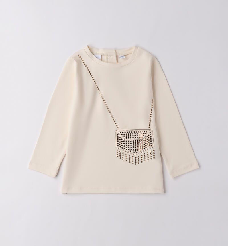 Sarabanda maglietta borsetta Strass Panna bambina