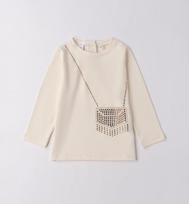 Sarabanda maglietta borsetta Strass Panna bambina