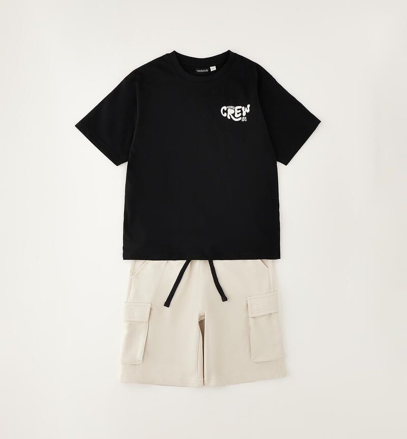 Sarabanda completo corto Crew Nero ragazzo