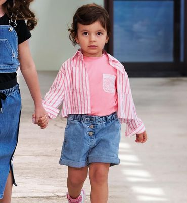 Sarabanda camicia con ricamo Pink bambina