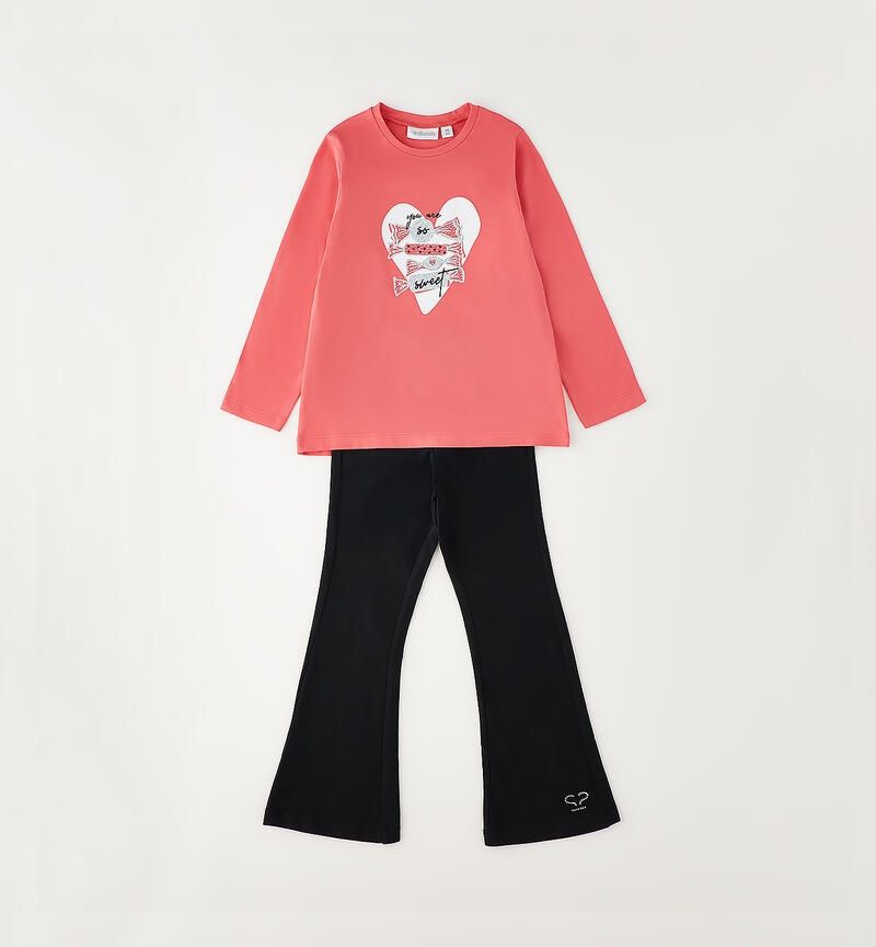 Sarabanda completo leggings Corallo bambina