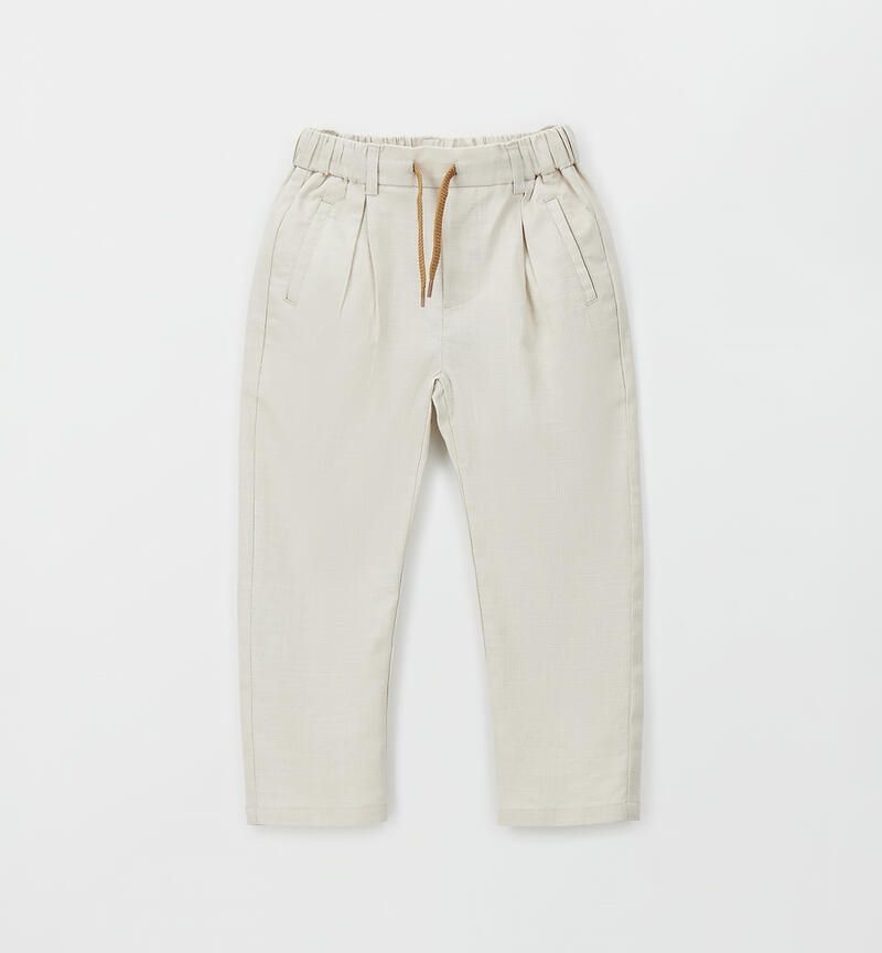 Sarabanda pantaloni lino Beige bambino