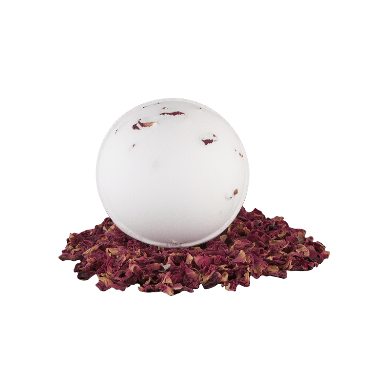 BOMBE DE BAIN FLEURIE NATURELLE - ROSE DE DAMAS