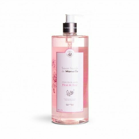 SAVON LIQUIDE DE MARSEILLE PARFUME A LA FLEUR DE ROSE 1L