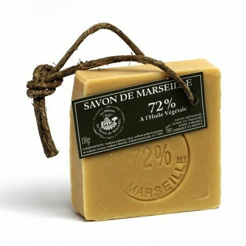 TRANCHE DE SAVON DE MARSEILLE 72% HUILE VEGETALE 150G