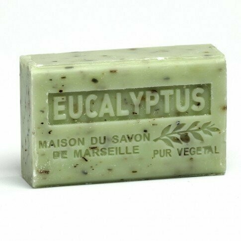 SAVON PARFUME EXFOLIANT ENRICHI AU BEURRE DE KARITE BIO 125G - EUCALYPTUS