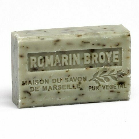 SAVON PARFUME EXFOLIANT ENRICHI AU BEURRE DE KARITE BIO 125G - ROMARIN BROYEE