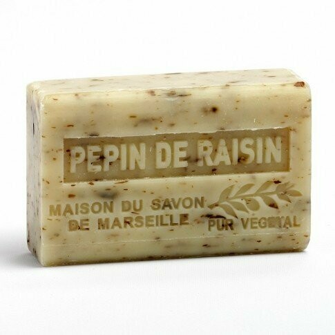 SAVON PARFUME EXFOLIANT ENRICHI AU BEURRE DE KARITE BIO 125G - PEPIN DE RAISIN