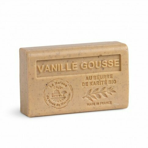 SAVON PARFUME EXFOLIANT ENRICHI AU BEURRE DE KARITE BIO 125G - VANILLE GOUSSE