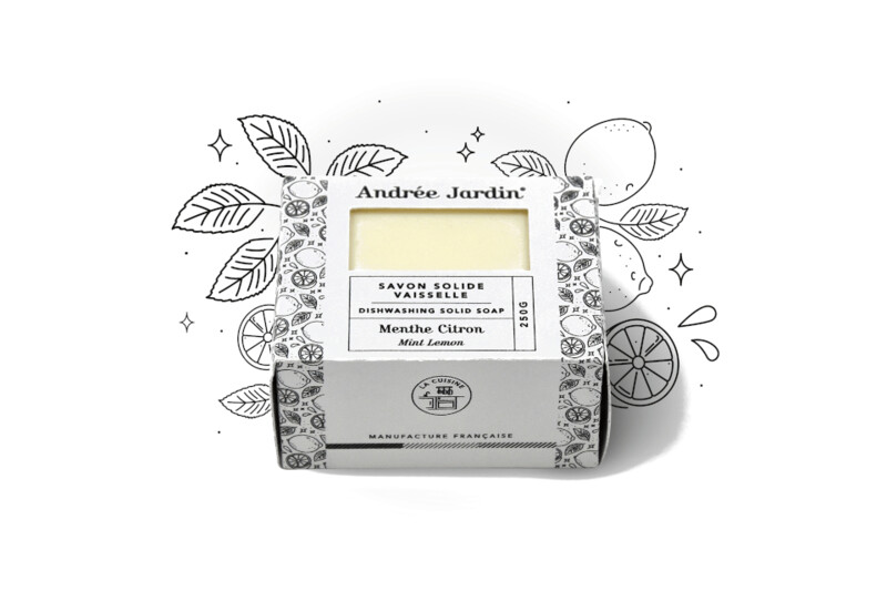 SAVON SOLIDE DE VAISSELLE - MENTHE/CITRON - 250G