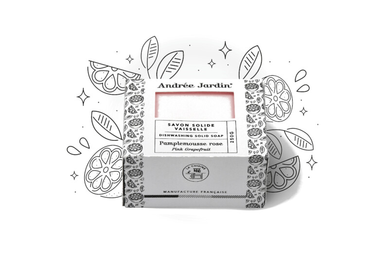 SAVON SOLIDE DE VAISSELLE - PAMPLEMOUSSE/ROSE 250G