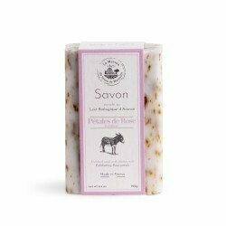 SAVON EXFOLIANT SAPONIFIE A CHAUD AU LAIT D'ANESSE BIO ENRICHI AUX EXTRAITS DE ROSE 125G