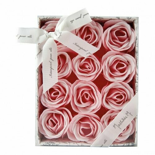 COFFRET DE 12 ROSES EN FEUILLES DE SAVON PARFUME