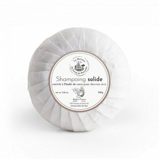 SHAMPOING SOLIDE A L'HUILE DE COCO POUR CHEVEUX SECS 100G