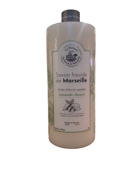 SAVON LIQUIDE DE MARSEILLE A L'HUILE D'AMANDE DOUCE 1L