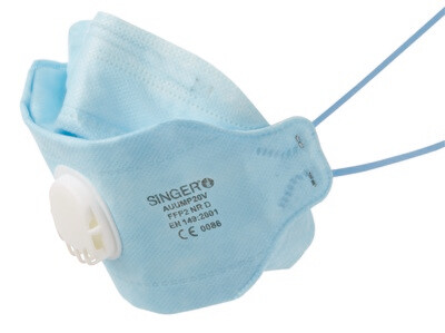 Demi-masque 3 panneaux. Valve. FFP2 NR D. Boite de 20 pieces (Paquet de 12 boites)