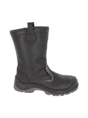 Botte hiver. Fourree. Cuir noir. S3 SRC.
