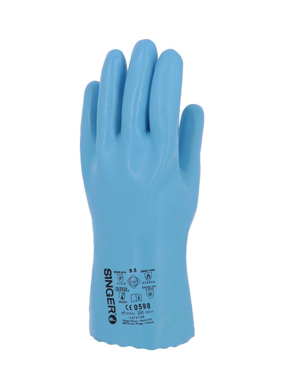 AKLOPT. Type A. Gant latex. 300 mm. Support coton cousu. (10 paires)