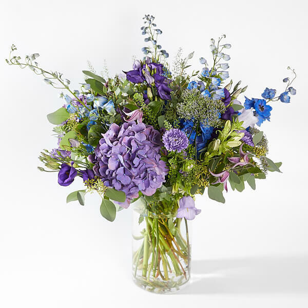 Boeket in vaas blauw