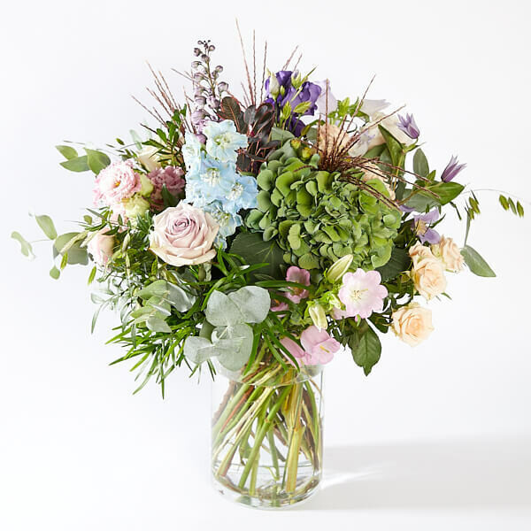 Boeket in vaas pastel