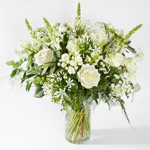 Boeket in vaas XL wit