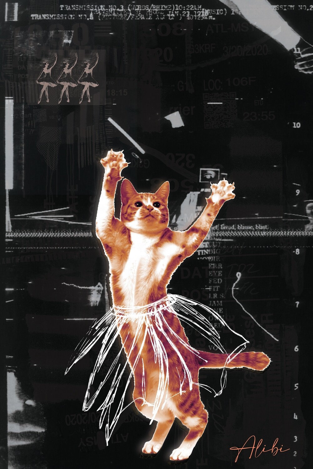 Dancing Cat sur toile