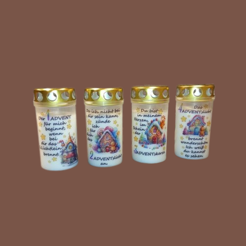4er Set Grabkerzen ADVENT Regenbogen *W7* 4er Set Grabkerzen ADVENT Regenbogen *W7*