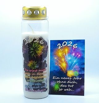 Grabkerze SILVESTER Neujahr *S1*