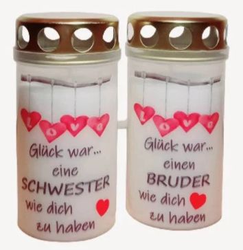 Grabkerze SCHWESTER BRUDER *E8*
