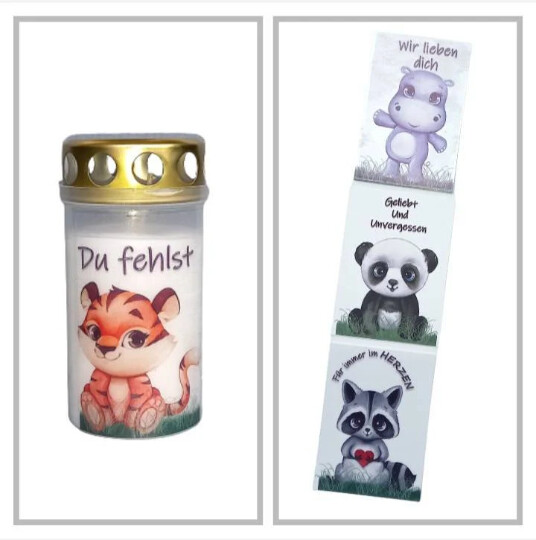 Grabkerze Grabkerze "Wildtiere" *4*