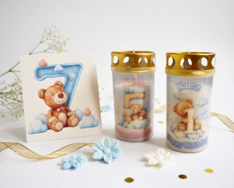 Himmelsgeburtstag mit Teddybär personalisiert *G4*