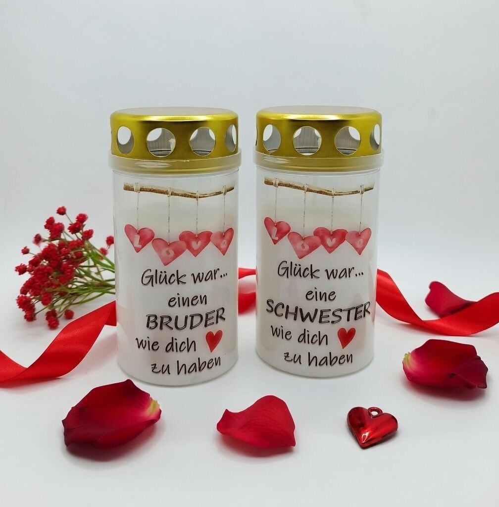 Grabkerze SCHWESTER BRUDER *E8*