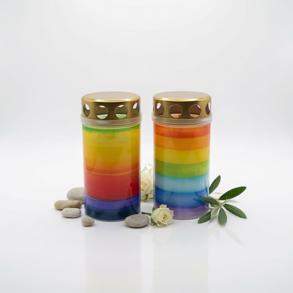 „Regenbogen“ – Farbenfrohes Gedenklicht „Regenbogen“ – Farbenfrohes Gedenklicht