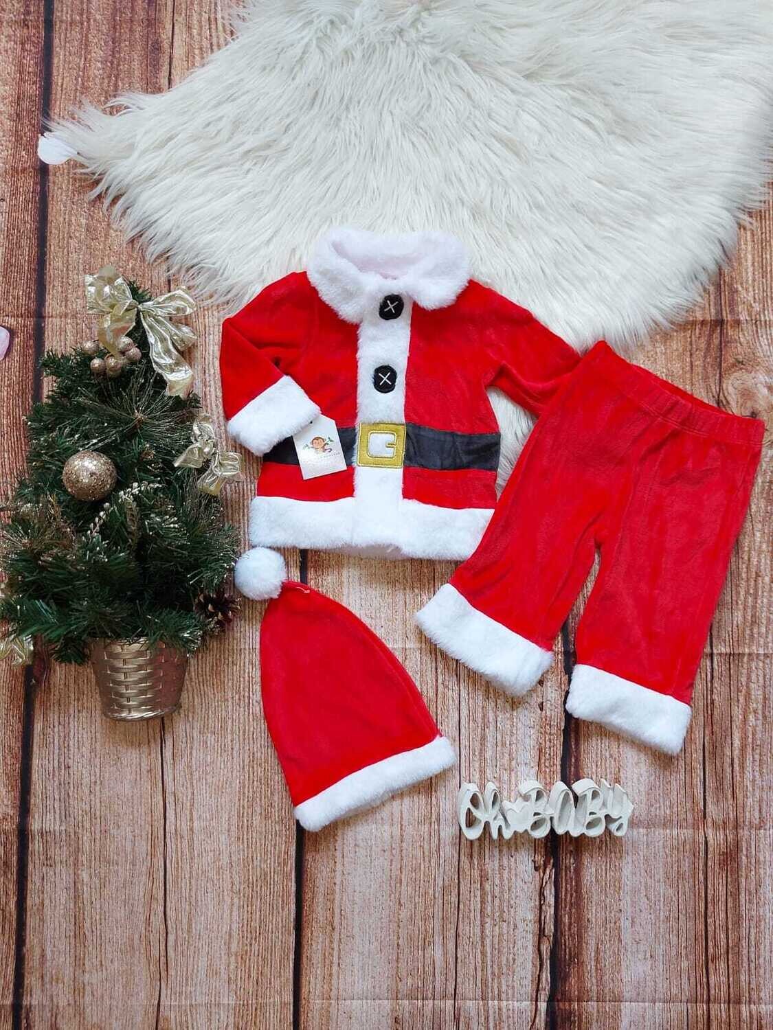 Set 3 piezas Santa Claus, busito rojo + pantalón + gorrito, Koala Kids, 3 a 6m