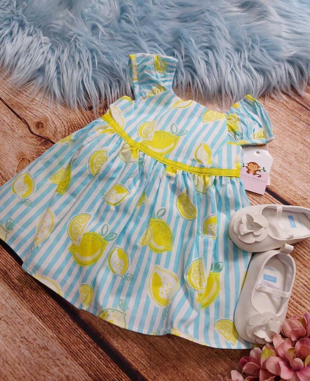 Vestido mia & mimi, limones , 3-6 meses