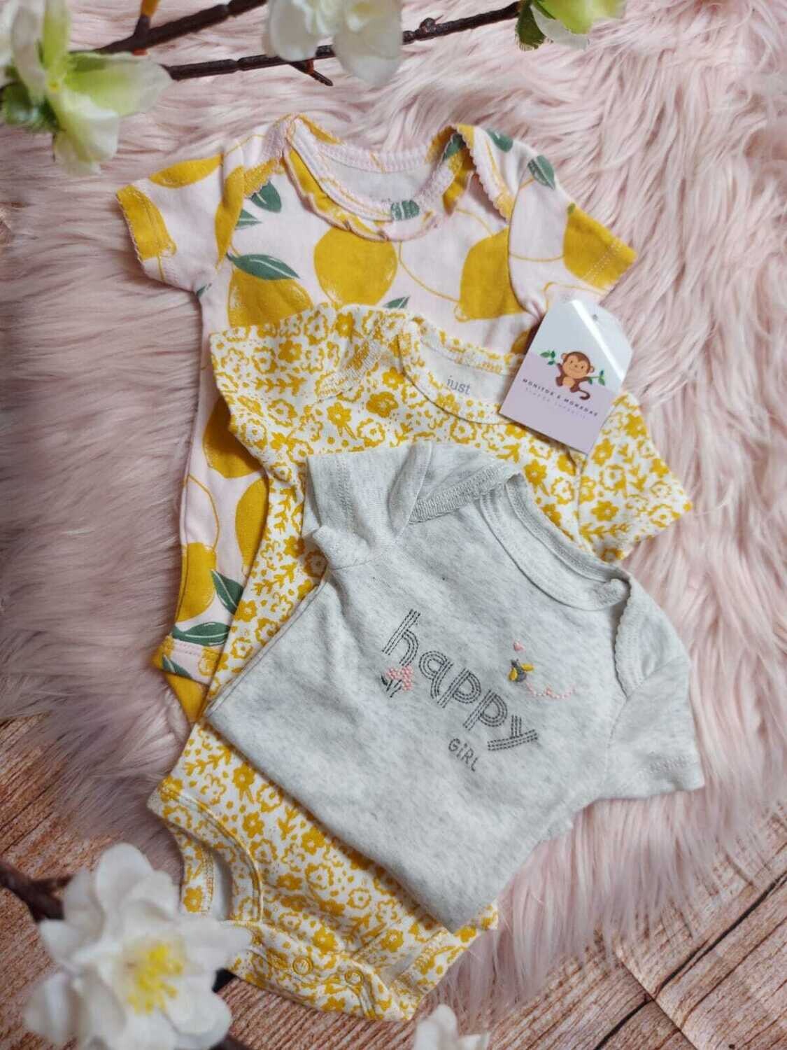 Set 3 bodysuits just one you, limones - RN